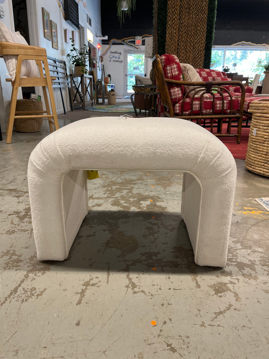 Cicely Waterfall Ottoman Cream Boucle - Threshold: Upholstered Footrest,  | Retail Price: $120