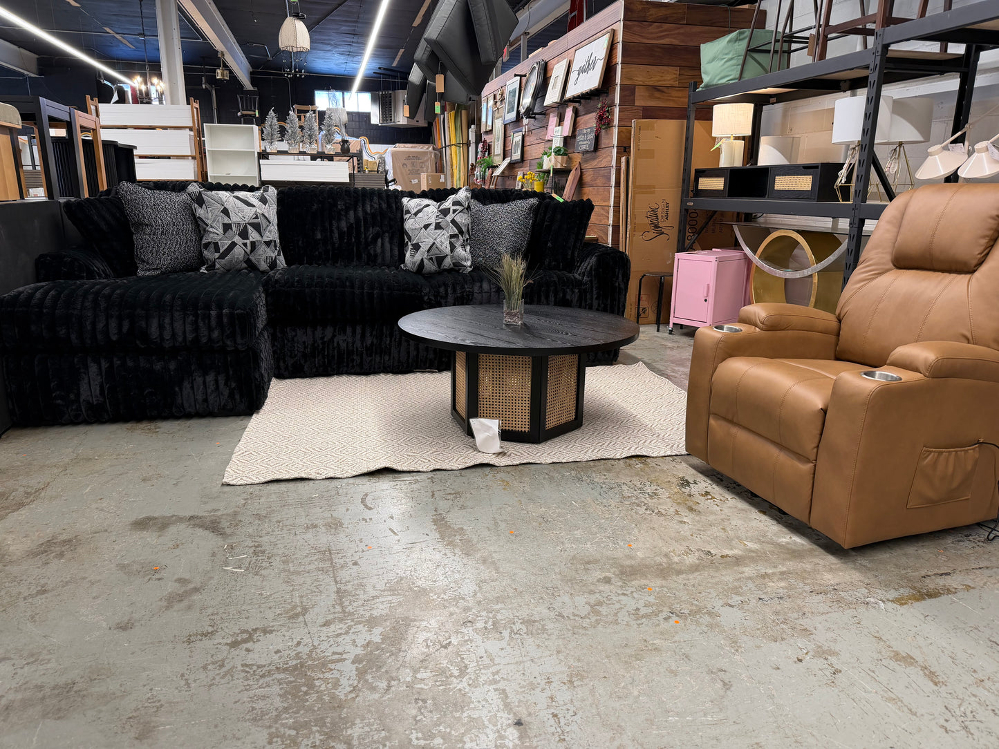 Portofino Sectional Sofa in Onyx Black