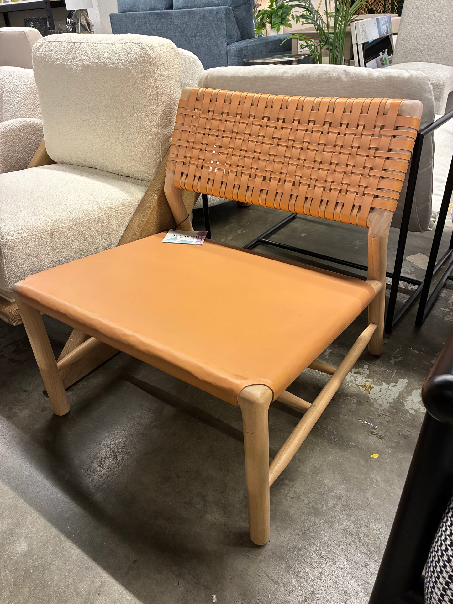 Valdina Woven Leather Acccent Chair | Retail Price: $679