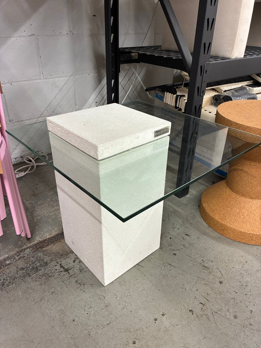 Sophibeth Concrete & Glass Accent Table | Retail Price: $250