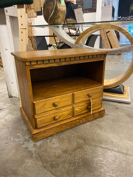 Rolling Wood Nightstand *donated