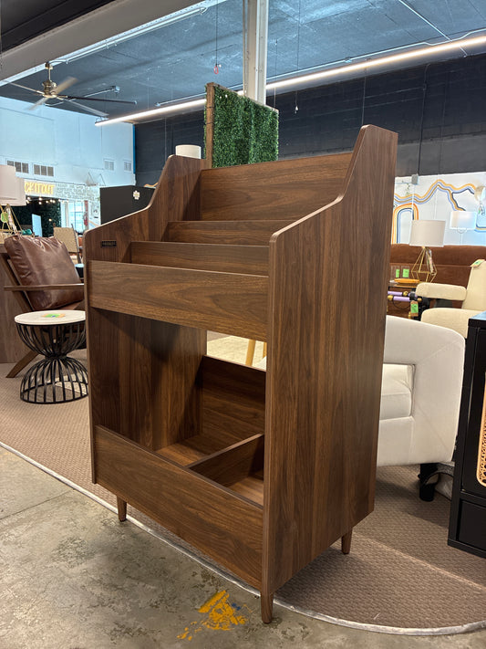 Celia Liam Record Storage Stand in Walnut
