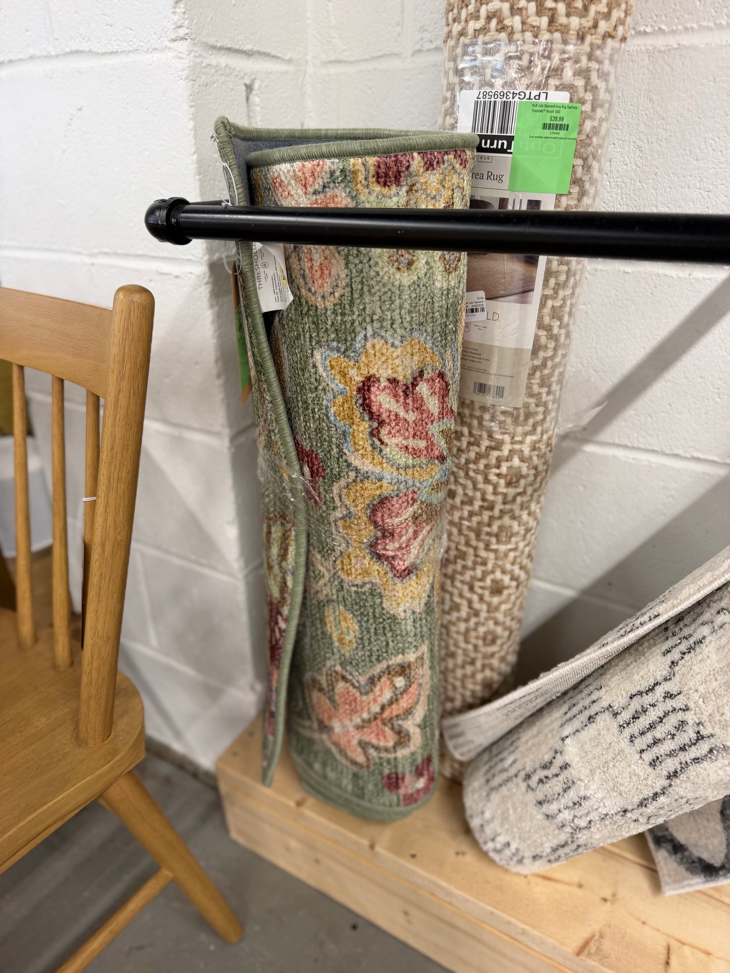 28"x84" Floral Memory Foam Runner Rug Sage Green - Threshold™ Retail: $45