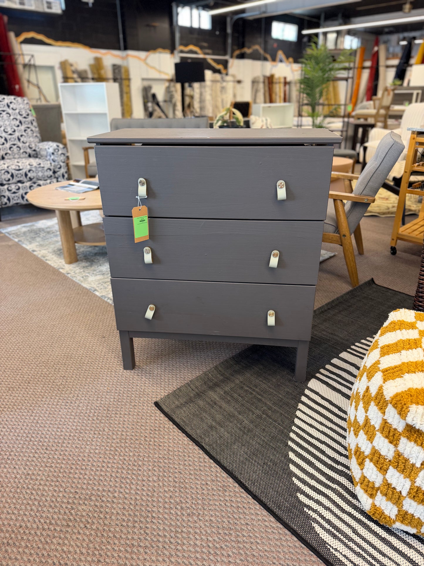 3 Drawer Painted Gray Dresser *donated