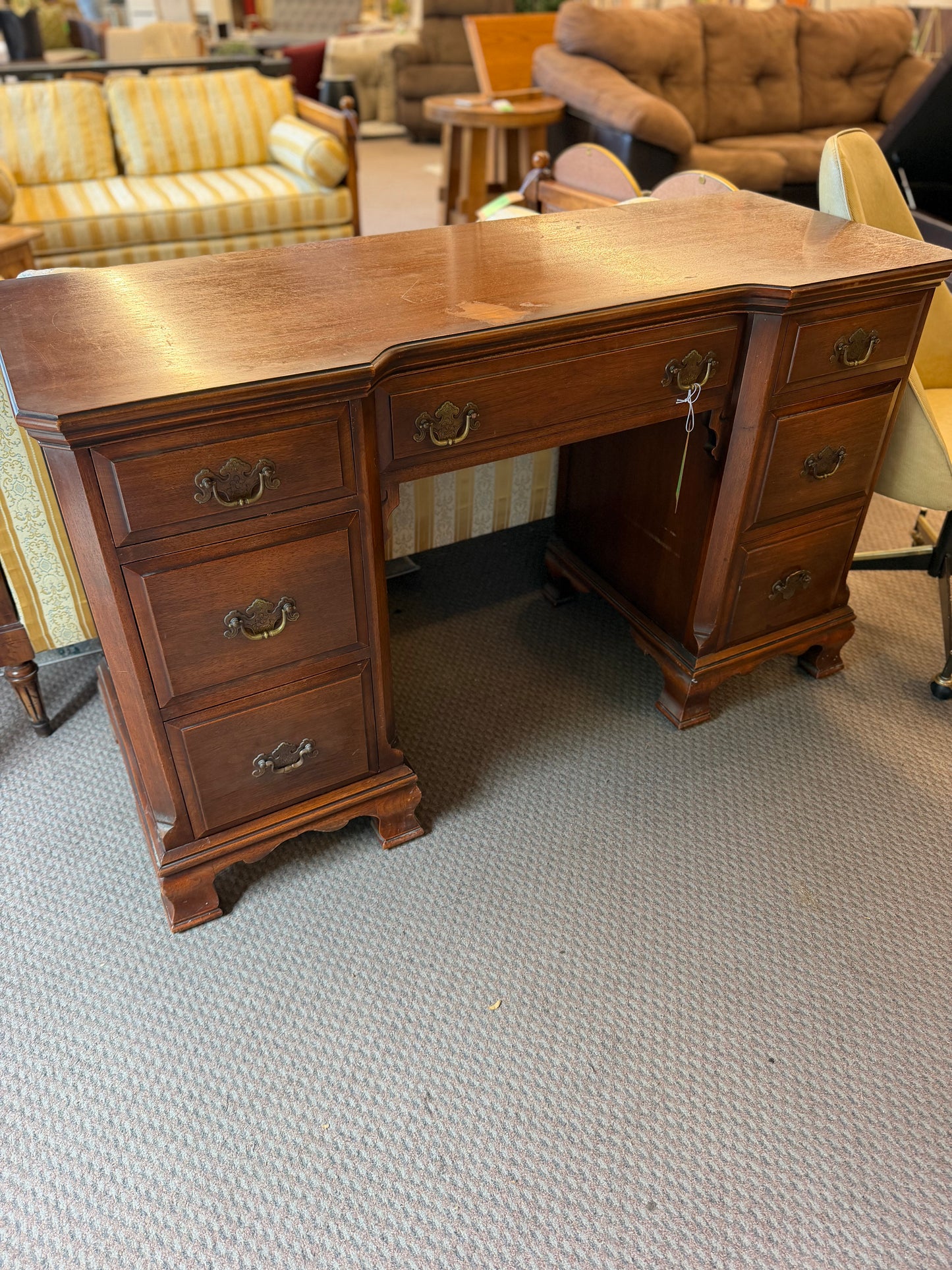 Vintage Solid Wood Desk with Drawers *donated
