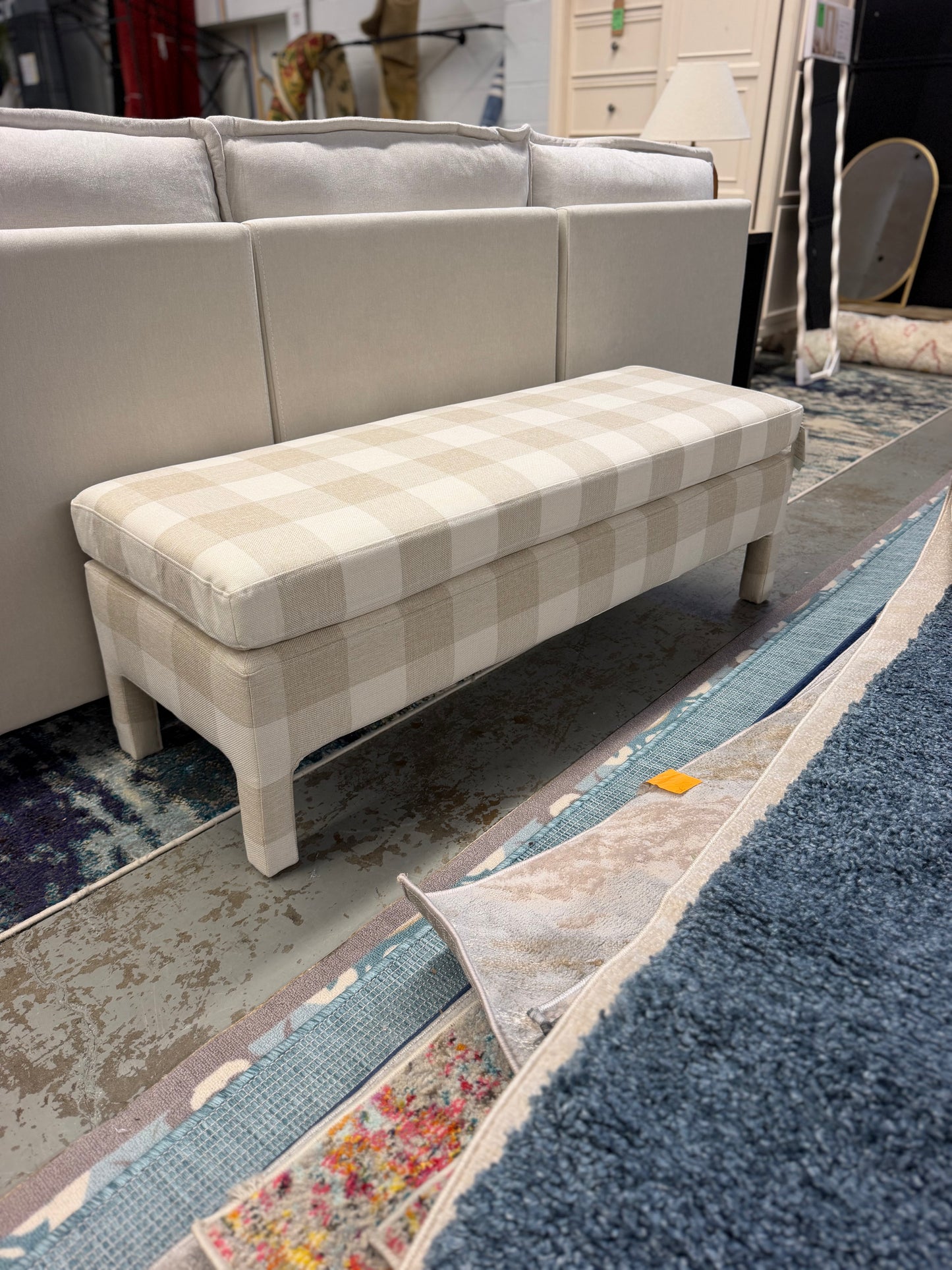 Bellfield Checkered Upholstered Bench Retail: $200