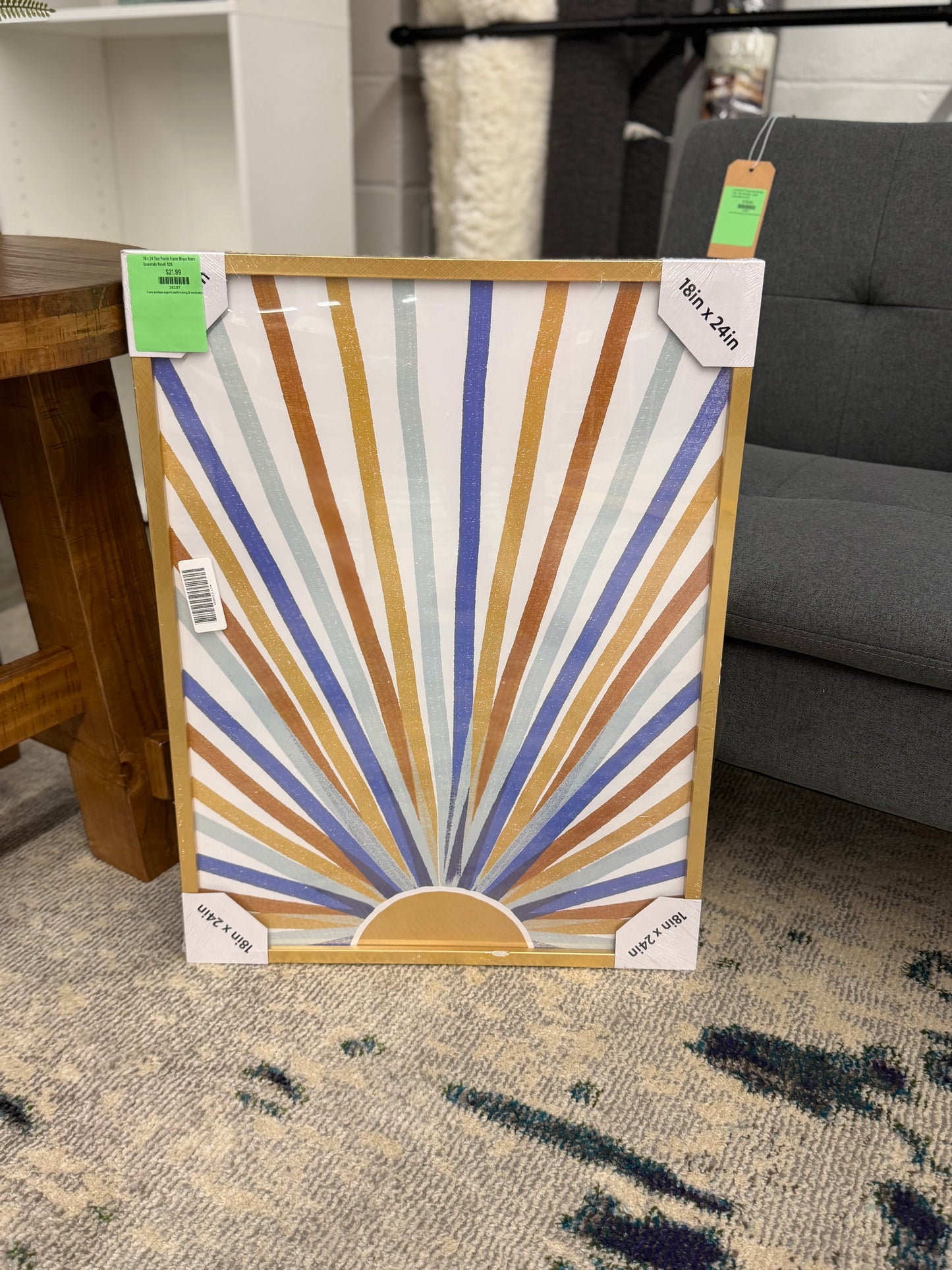 18 x 24 Thin Poster Frame Brass Room Essentials Retail: $25