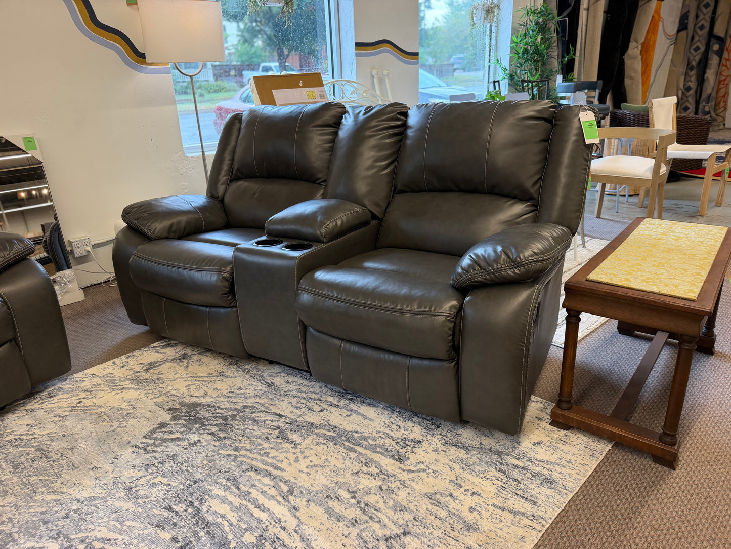 Ashley Calderwell Gray Reclining Loveseat *donated