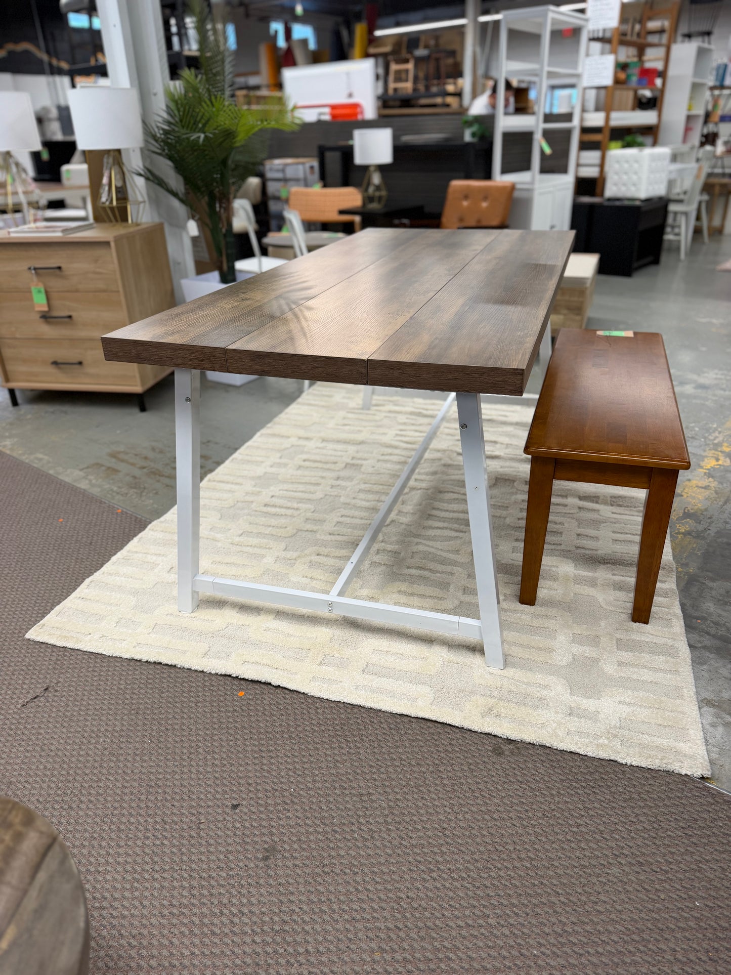 71" Dining Table with Metal Base
