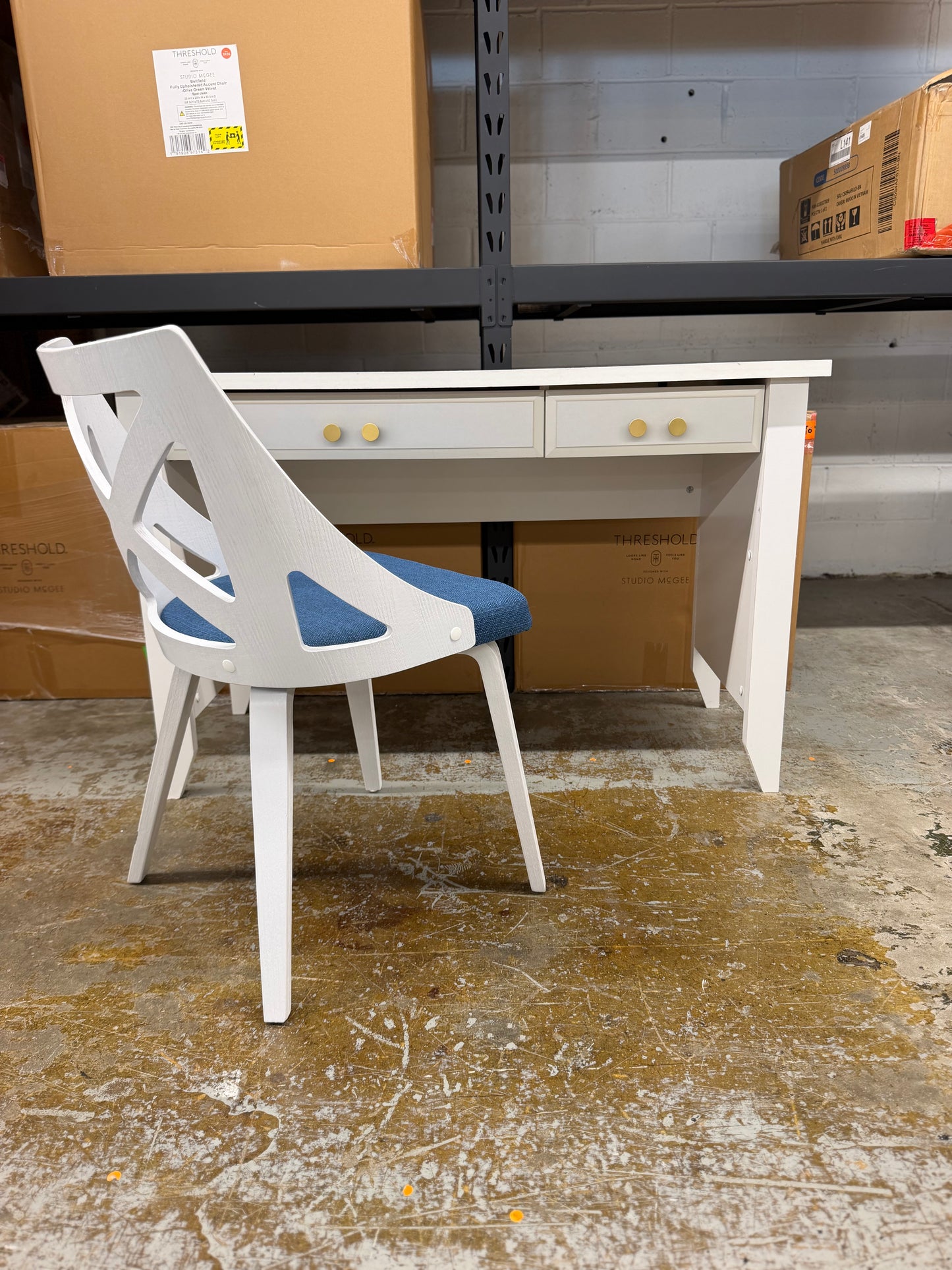 Desk White with Gold *donated