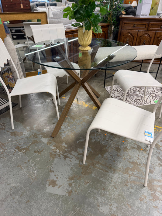 Glass and Metal Outdoor Dining Table *donated
