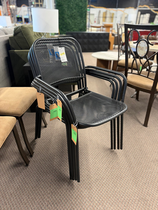 Metal Mesh Stackable Patio Dining Chair Retail: $50