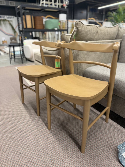 Assembled 2pk Kaysville Curved Back Wooden Dining Chairs Gray Wash - Threshold designed with Studio McGee - Retails Unassembled for $200