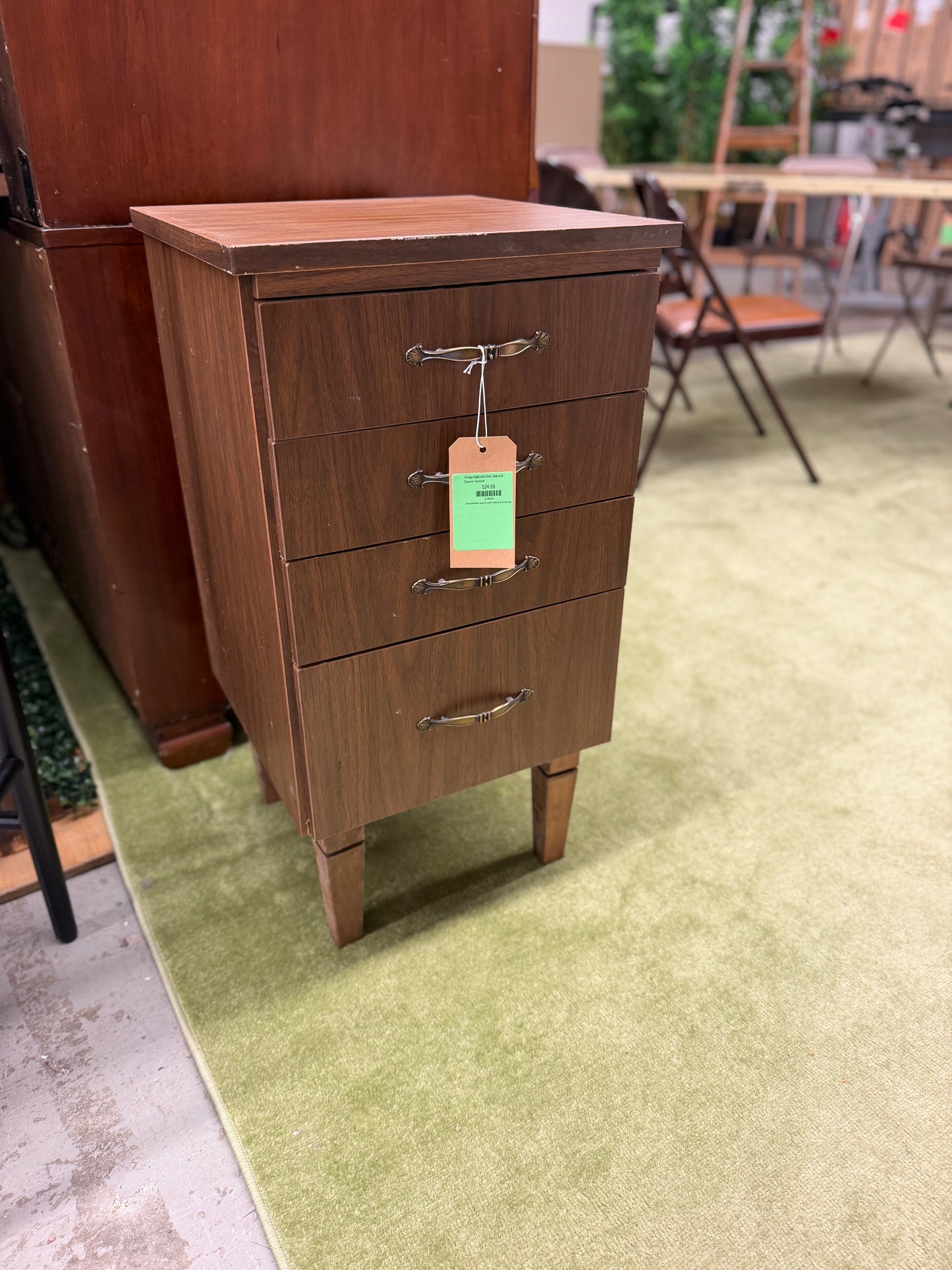 Vintage Nightstand Side Table with Drawers *donated