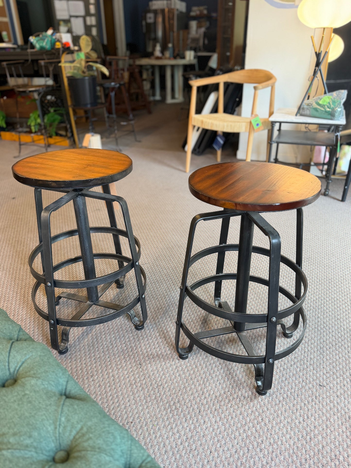 Metal and Wood Industrial Barstool *donated