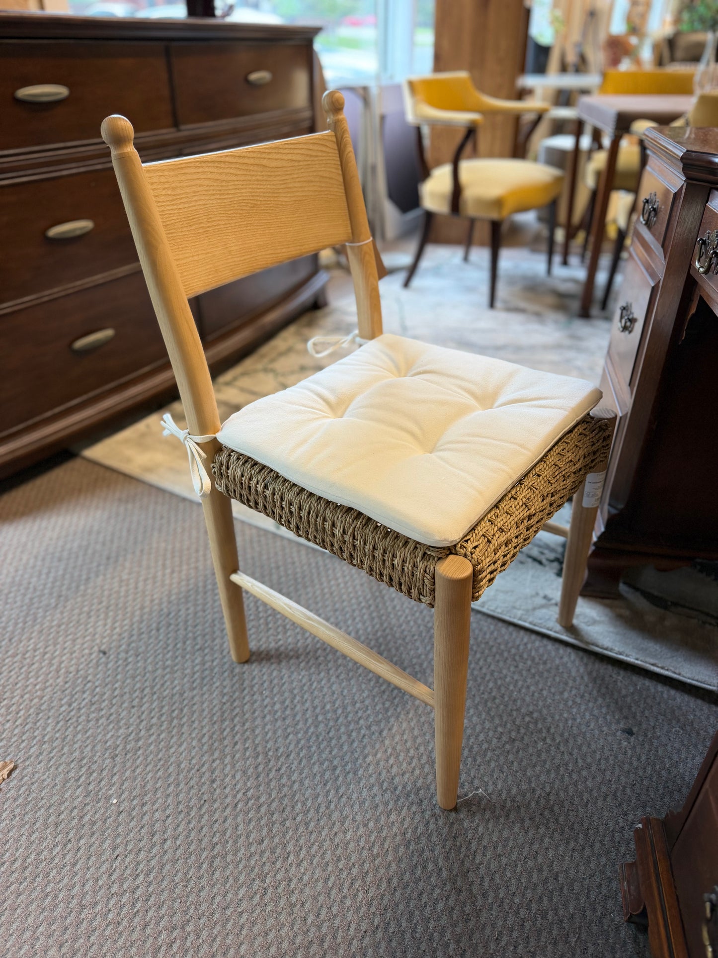 Single Woven Chair With Cushion