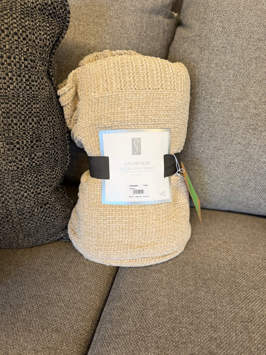 Beige Ashley Throw Blanket