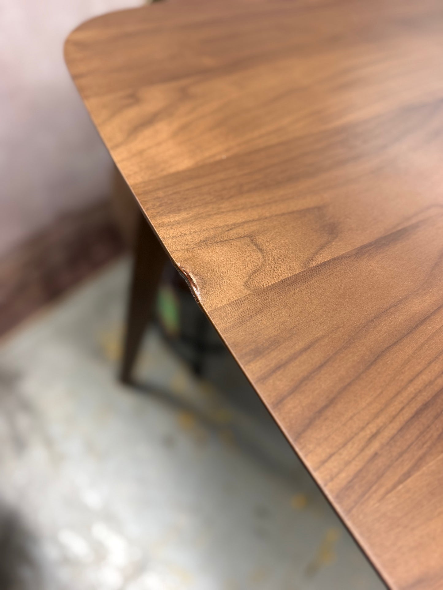 Baxton Studio Flora Wood Dining Table Walnut Mid Century Retail: $330