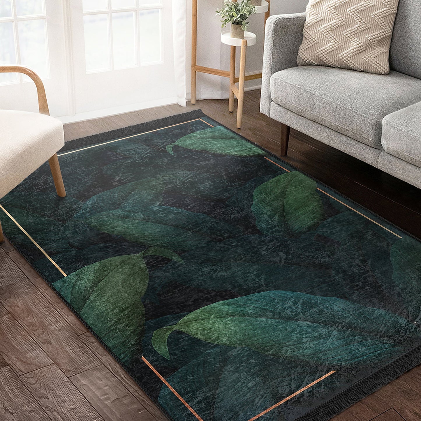 Floral Pattern Home Decor Washable Area Rug | Homeezone