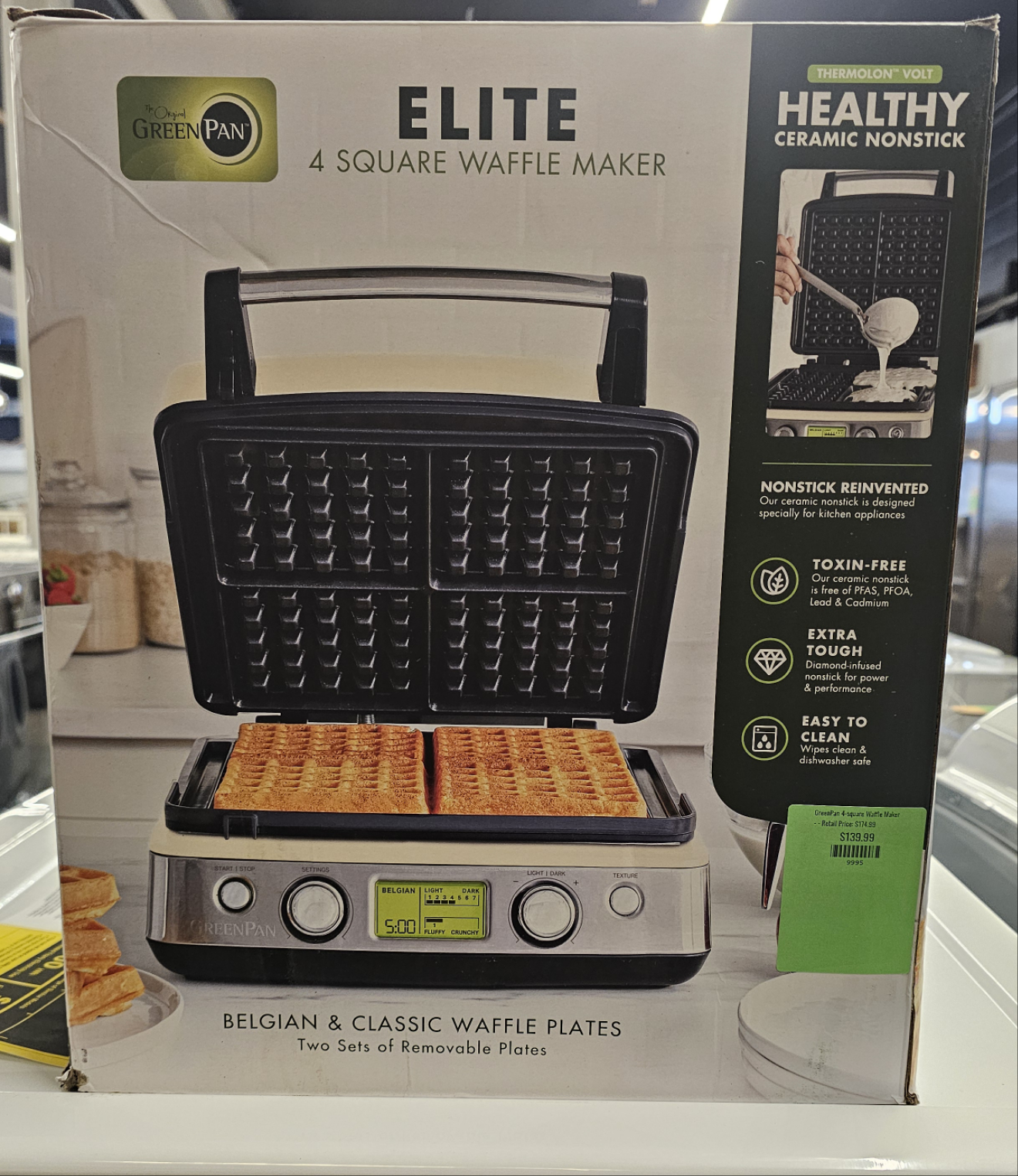 GreenPan 4-square Waffle Maker -  - Retail Price: $174.99