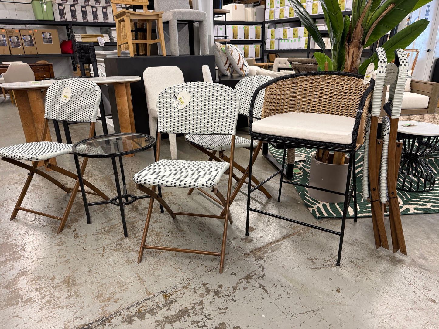 French Cafe Outdoor Patio Dining Folding Chair Beige - Threshold — Retails elsewhere for $65