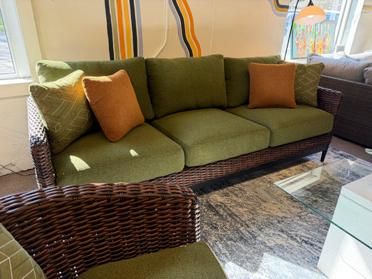 Horizon Hall Outdoor Sofa w/ Cushion - Brown/Green