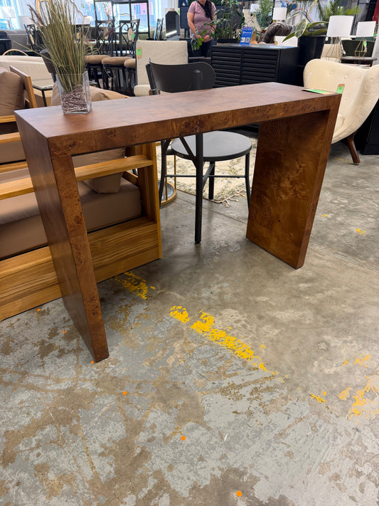 Ogden Burled Wood Console Table Dark Brown (FA) - Threshold designed with Studio McGee: Burlwood Entryway Furniture, No Assembly Required — Retails elsewhere for $300.