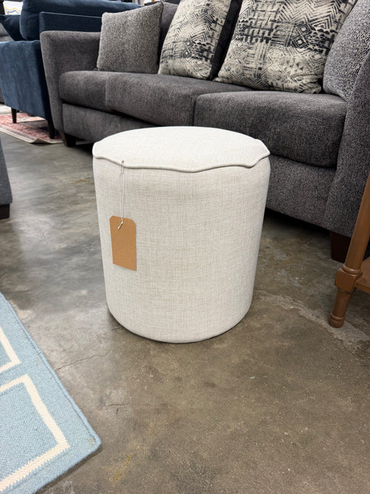 Scalloped Ottoman Beige