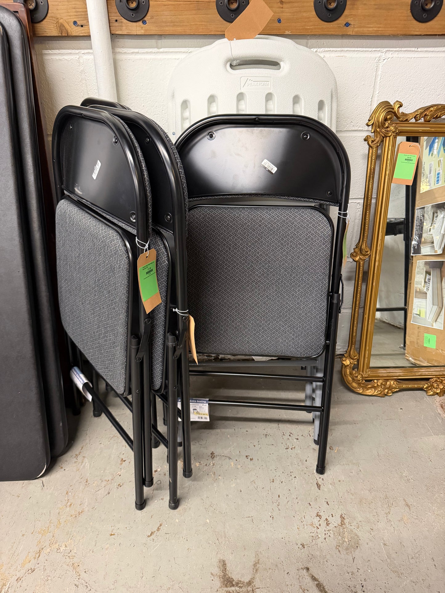 Peakform Fabric Padded Folding Chair Black Retail: $26
