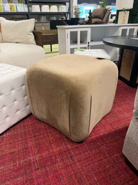 Square Velvet Ottoman Tan - Threshold™ designed with Studio McGee Retail: $100