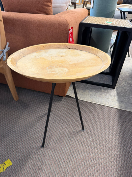 Wood Side Table *donated AS IS cracked but solid