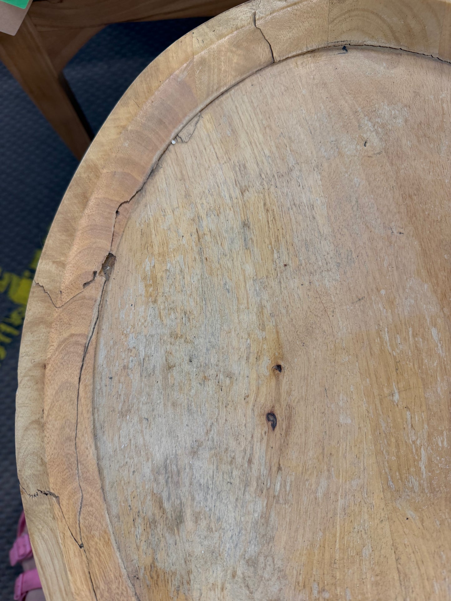 Wood Side Table *donated AS IS cracked but solid