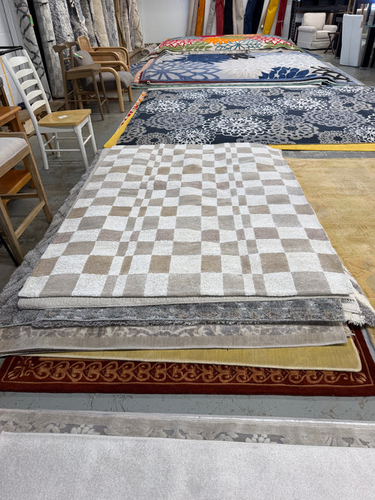 5'x7' Checkered Woven Flatweave Area Rug White - Threshold™ Retail: $100