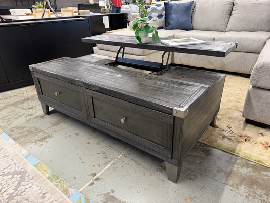 Rustic Lift Top Coffee Table with Drawers *donated