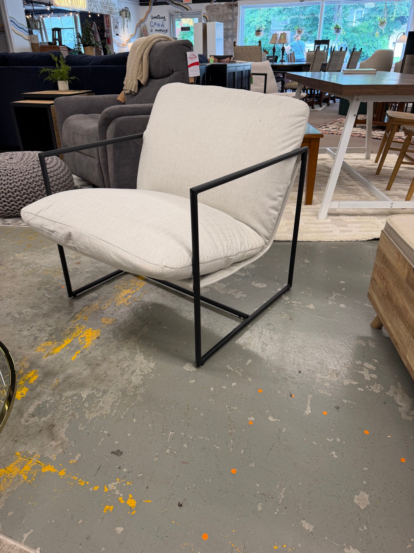 Metal Framed Sling Chair Off White - Room Essentials™ Retail: $100