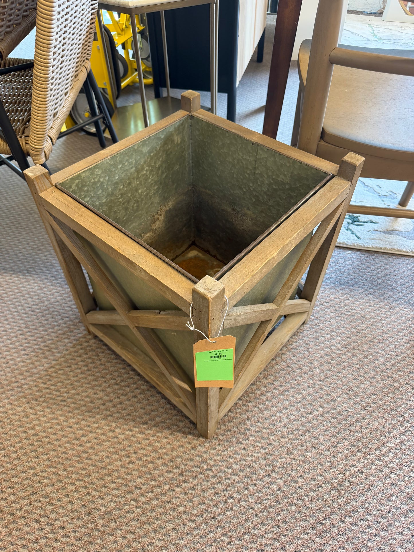 Large Metal Planter *donated