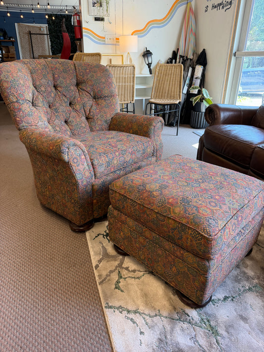 Print Chair and Ottoman *donated