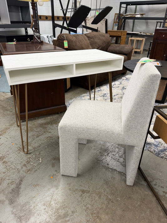 Hairpin Writing Desk with Storage White - Threshold — Already assembled – no box, no hassle. Retail: $90