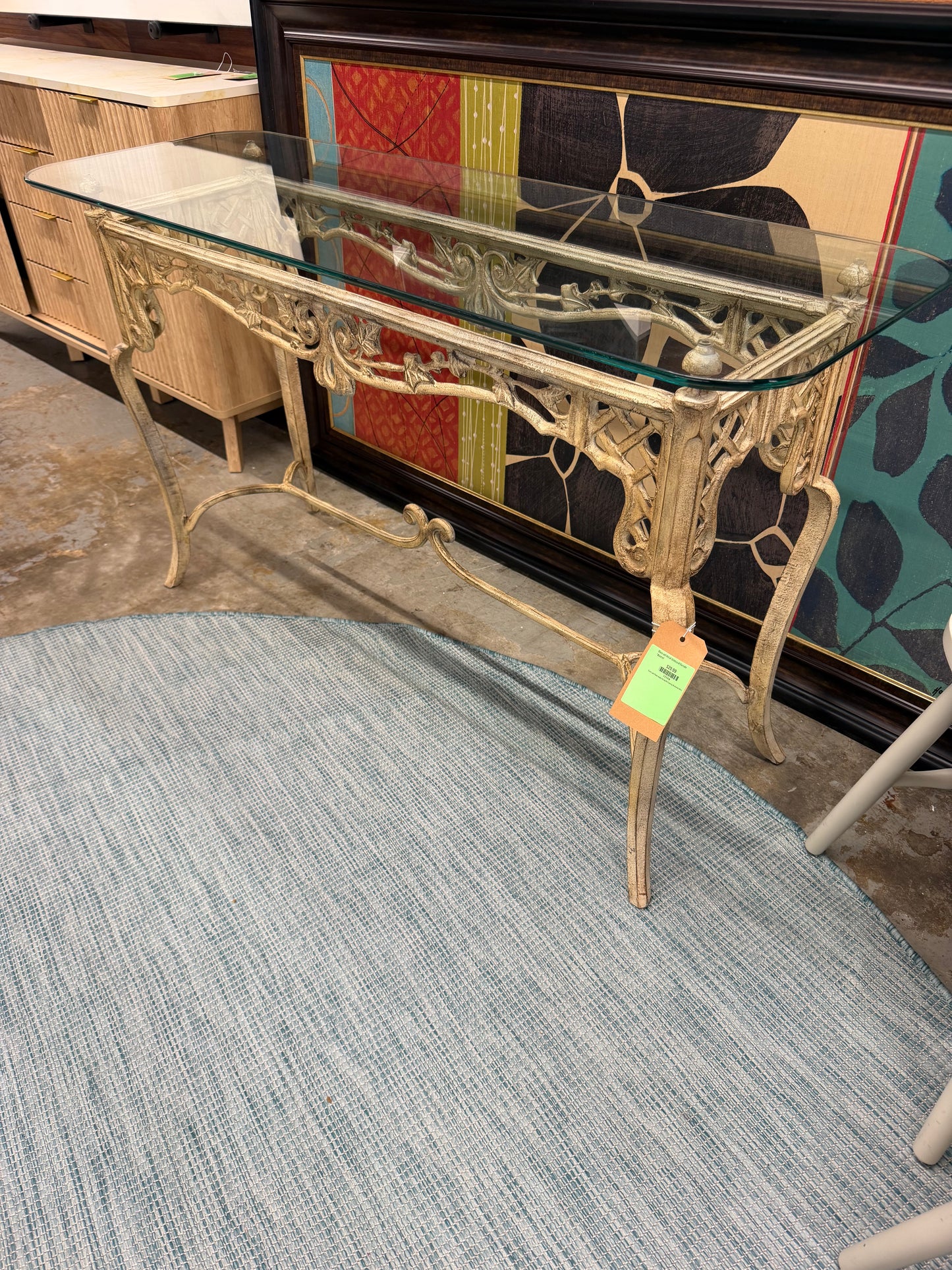 Glass and Metal Sideboard Console *donated