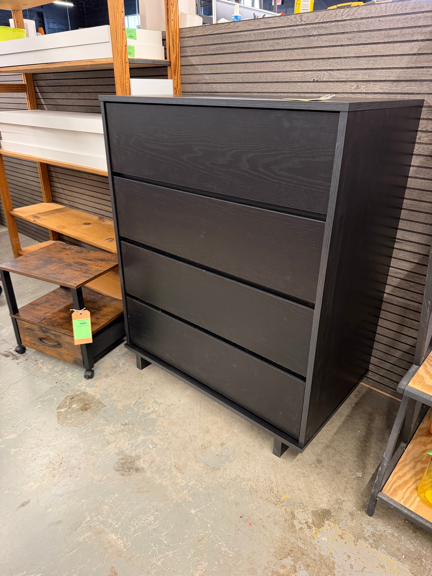 Modern 4 Drawer Dresser Dark Black - Room Essentials — Retail: $155