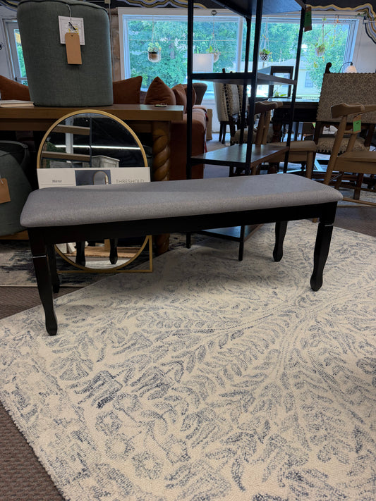 Corneile Fabric Upholstered Wood Dining Bench Gray Retail: $140