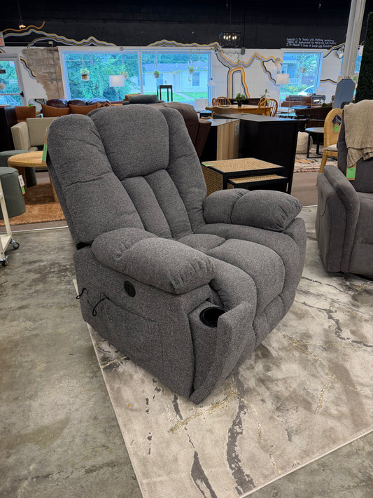 Overstuffed Manual Recliner with Heat and Massage *Donated