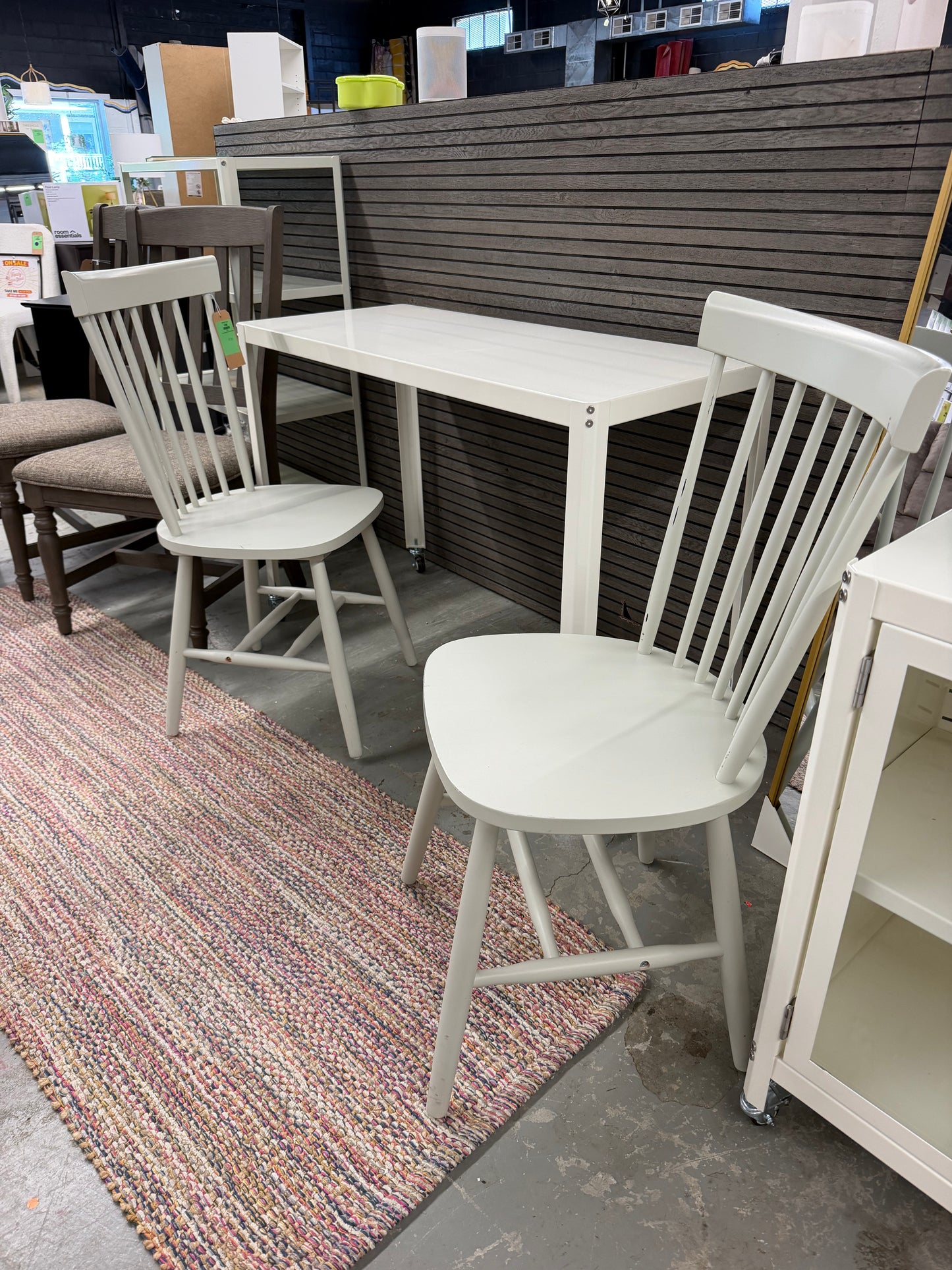 Rolling Metal Desk White