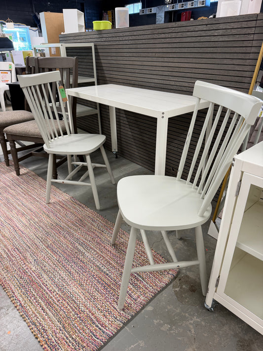 Rolling Metal Desk White