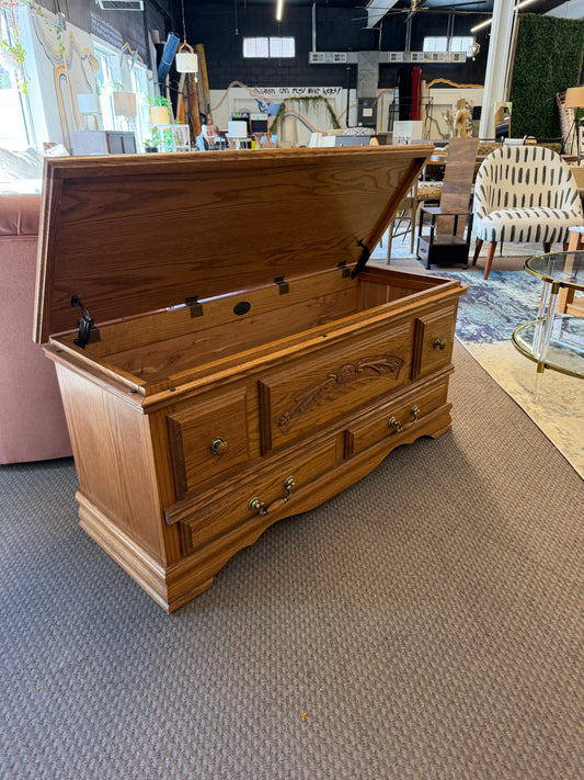 American Heirloom Oak Cedar Chest *donated