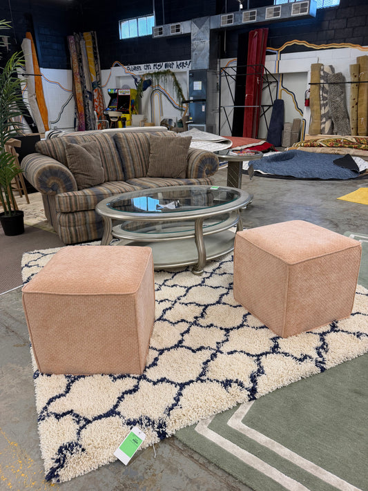 Coral Pouf Ottoman Square