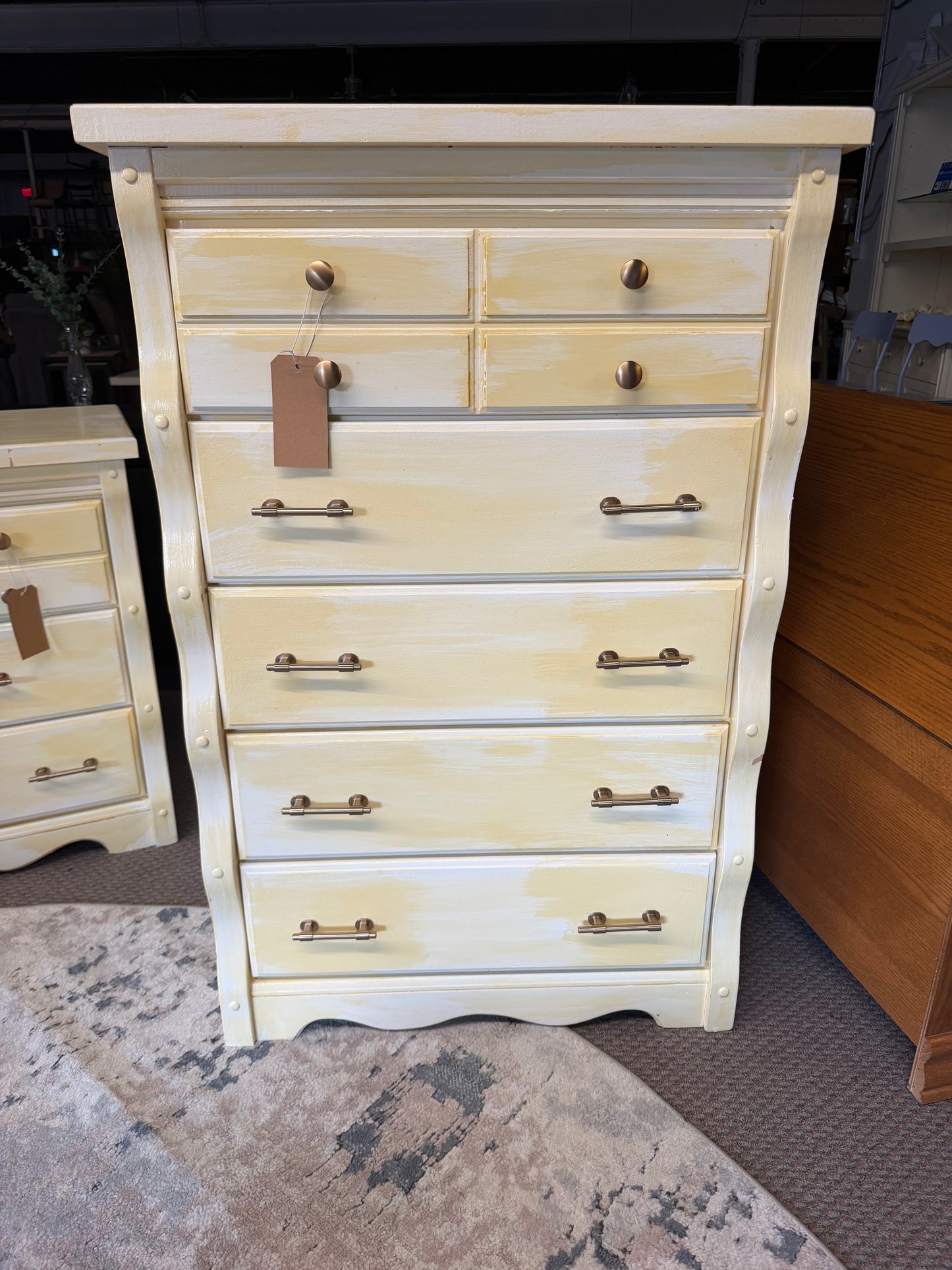 Painted Wood Dresser with New Hardware *donated