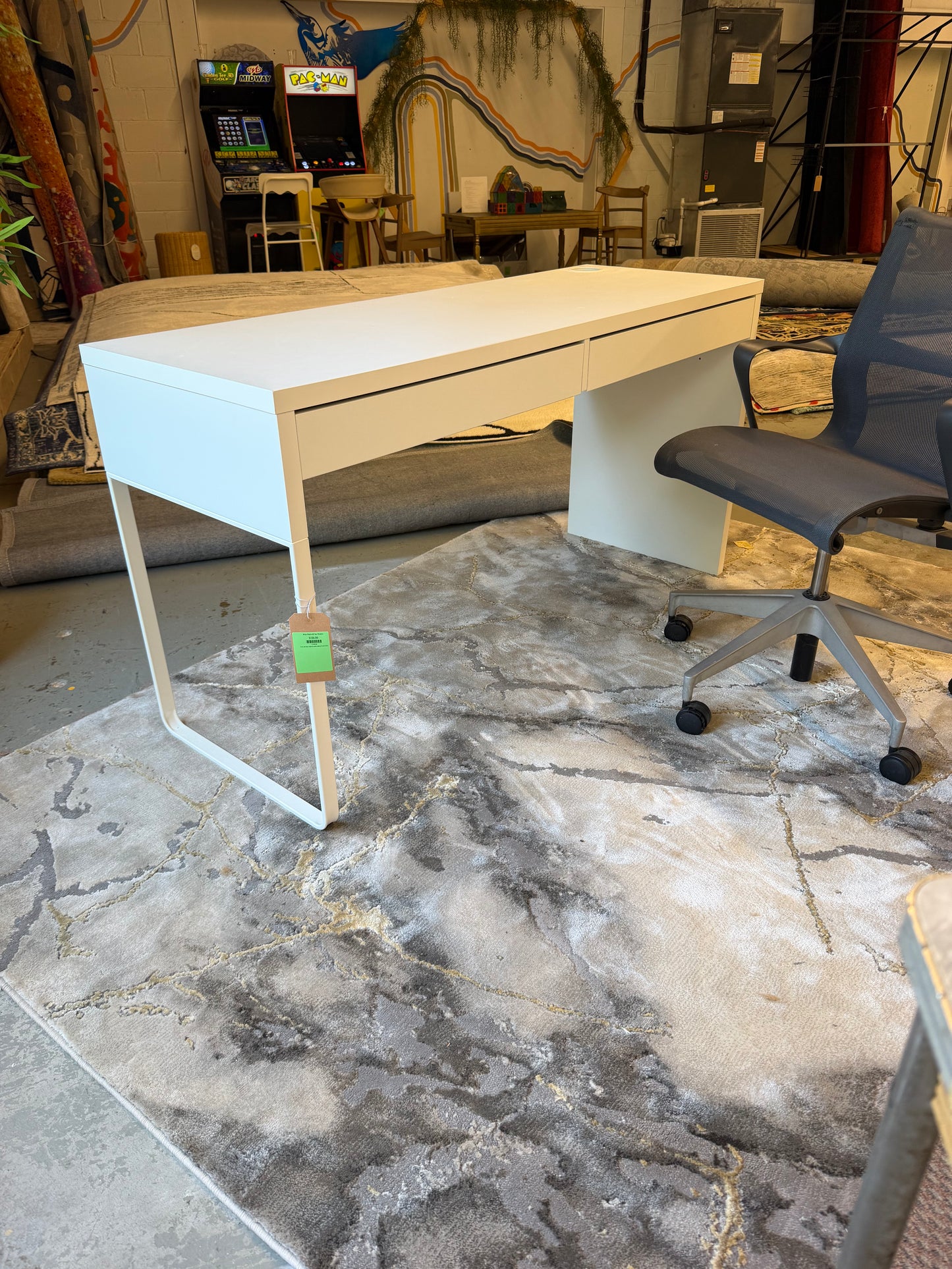 White Desk with Two Drawers