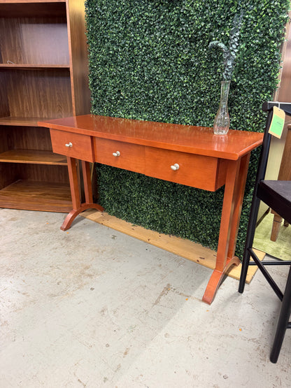 3 Drawer Wood Console Table *donated Scratched
