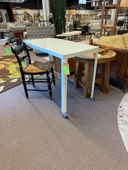 White Rolling Desk AS IS Bent on Back